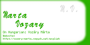 marta vozary business card
